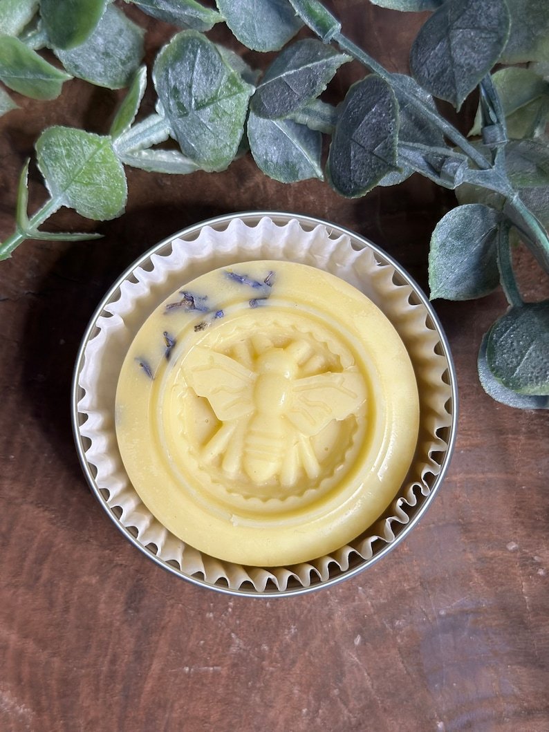 handmade solid lotion bar: unscented bee pollen, lavender, orange blossom handmade solid lotion bar: unscented bee pollen, lavender, orange blossom