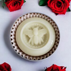 organic solid lotion bar, shea butter beeswax, travel tin